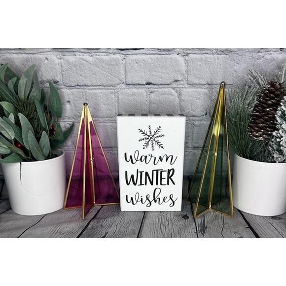 Winter Holiday Nutcracker Glass Plant Red & Green Christmas Décor 8 Piece Lot - Picture 3 of 6